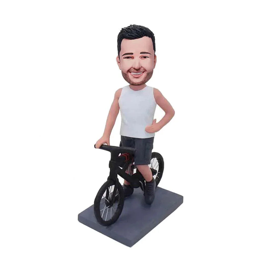 Riding Bicycle Custom Bobblehead - Mydedor Bobblehead and Custom gifts Shop