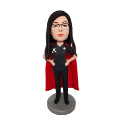 Super doctor black costume Custom Bobblehead - Mydedor Bobblehead and Custom gifts Shop