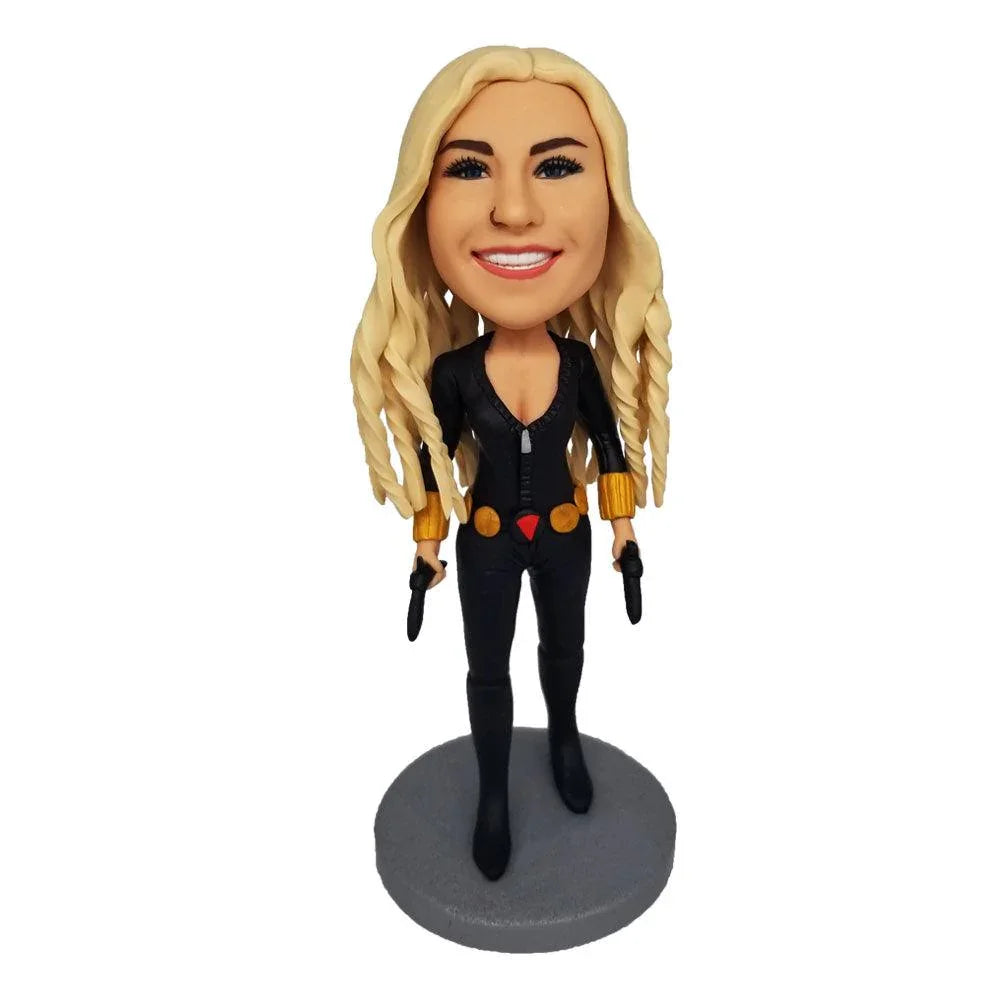 double gun girl Custom Bobblehead - Mydedor Bobblehead and Custom gifts Shop