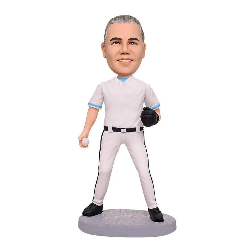 Softball Player Custom Bobblehead With Engraved Text - Mydedor Bobblehead and Custom gifts Shop