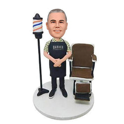 Barber With Chair Custom Bobblehead With Engraved Text - Mydedor Bobblehead and Custom gifts Shop