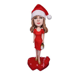 Christmas Beautiful Lady Custom Bobblehead - Mydedor Bobblehead and Custom gifts Shop