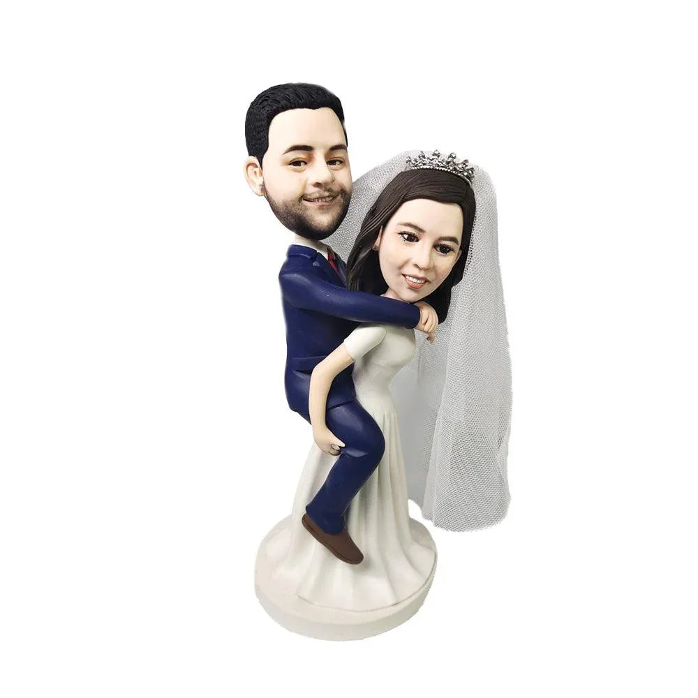 Bride Carrying Groom Getting Married Custom Bobblehead - Mydedor Bobblehead and Custom gifts Shop