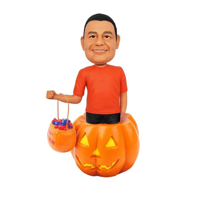 Halloween Pumpkin Man bobble head - Mydedor Bobblehead and Custom gifts Shop