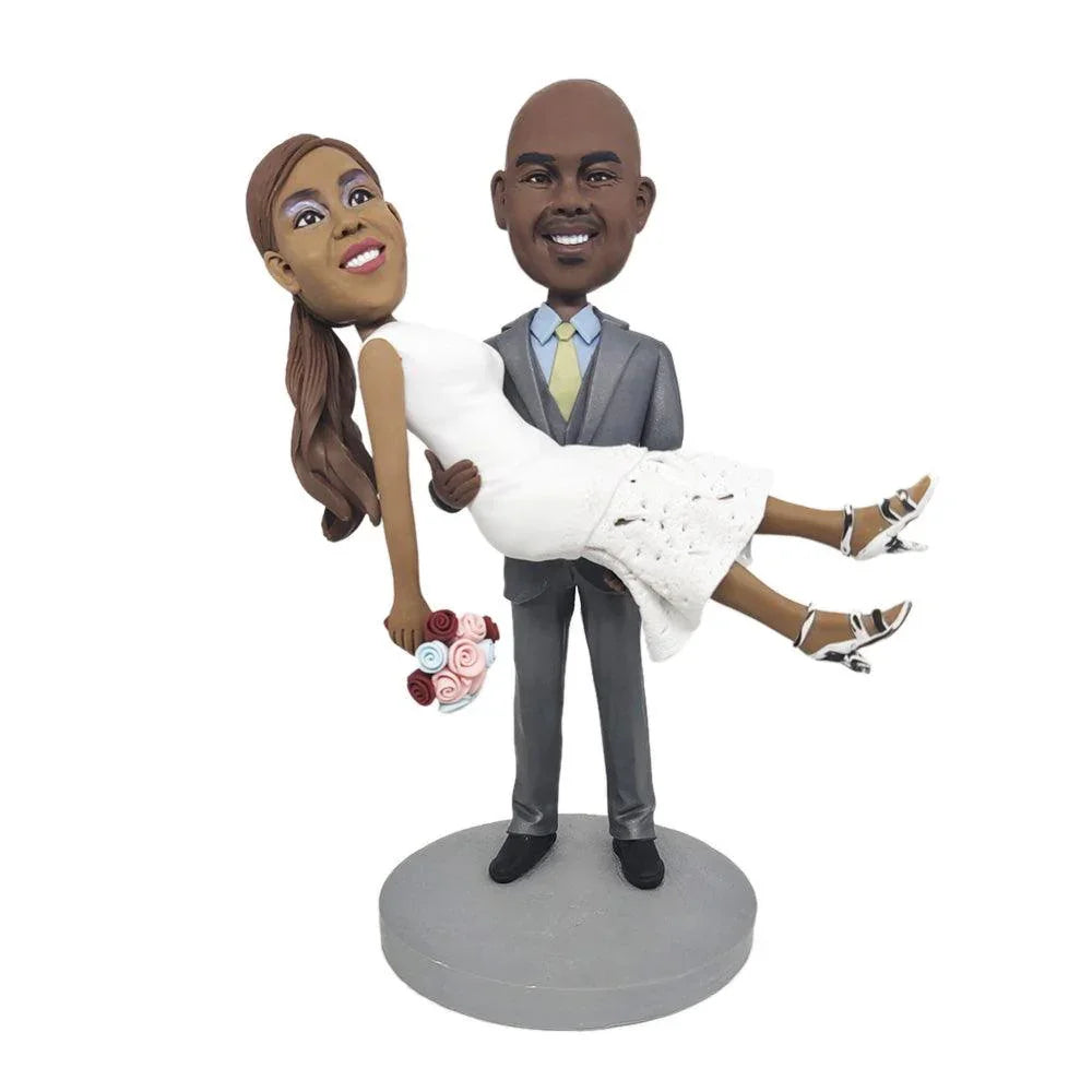 Groom Hugging Bride Custom Bobblehead - Mydedor Bobblehead and Custom gifts Shop