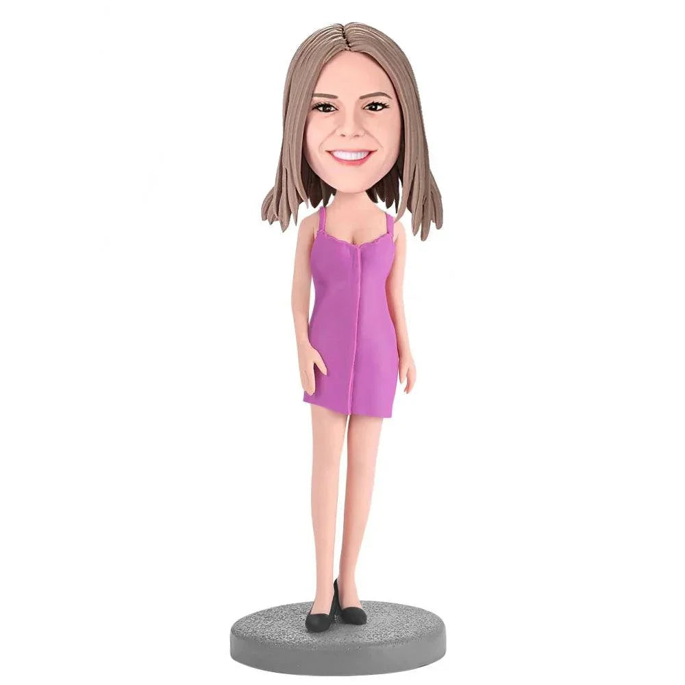PINK DRESS Custom Bobblehead - Mydedor Bobblehead and Custom gifts Shop