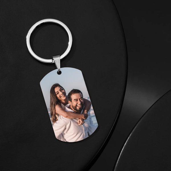 Photo Tag Key Chain With Engraving Stainless Steel - Mydedor Bobblehead and Custom gifts Shop