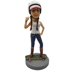 Skateboard Girl Custom Bobblehead - Mydedor Bobblehead and Custom gifts Shop