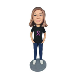 Charlotte Hayley Anti-cancer fighter Custom Bobblehead - Mydedor Bobblehead and Custom gifts Shop