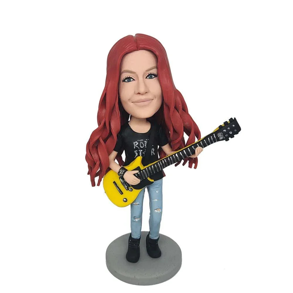 Rock girl Custom Bobblehead - Mydedor Bobblehead and Custom gifts Shop