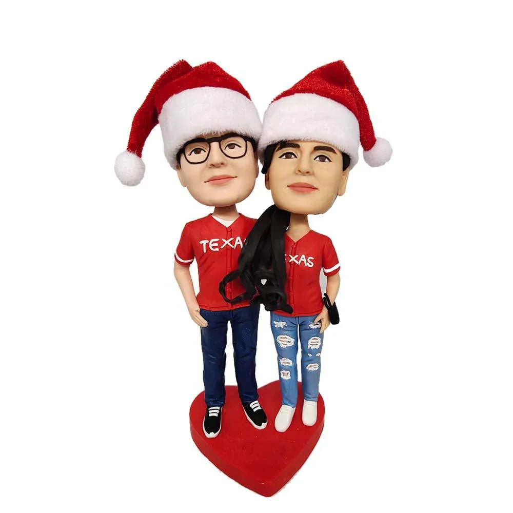 Christmas hat couple  Custom Bobblehead - Mydedor Bobblehead and Custom gifts Shop