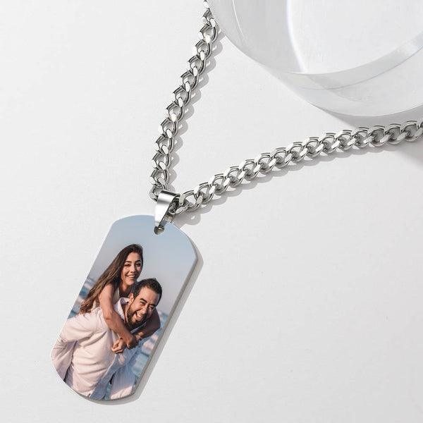 Women S Photo Engraved Tag Necklace With Engraving Stainless Steel - Mydedor Bobblehead and Custom gifts Shop