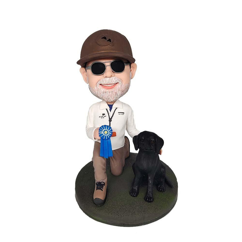Handsome man and pet dog Custom Bobblehead - Mydedor Bobblehead and Custom gifts Shop