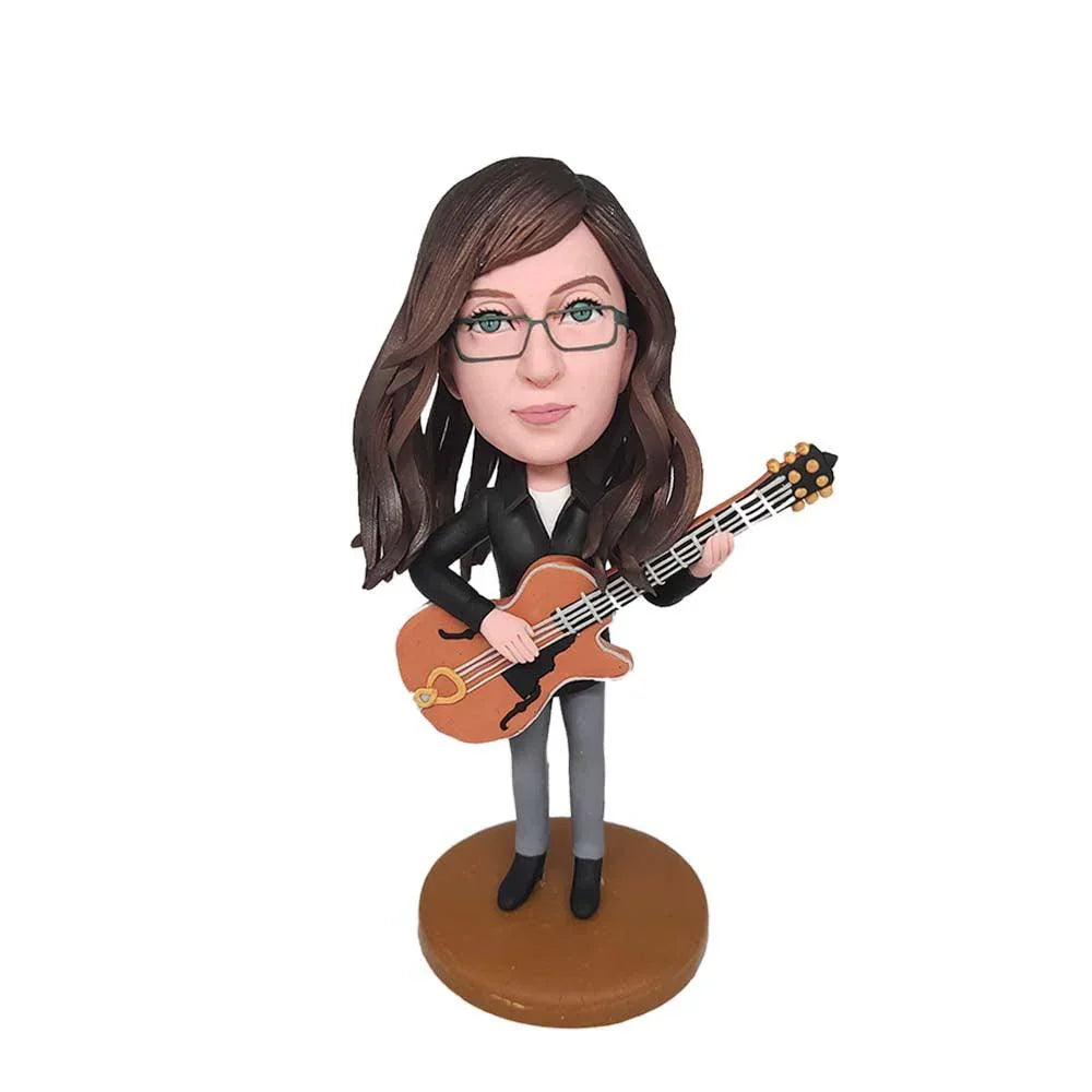 Guitar girl Custom Bobblehead - Mydedor Bobblehead and Custom gifts Shop