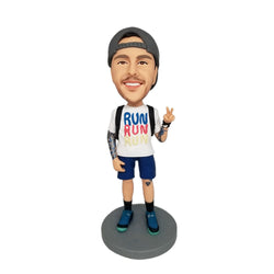 Fashion Casual Man Custom Bobblehead With Engraved Text