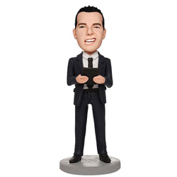 Custom-Business-Man-Holding-A-Notebook-Bobbleheads-With-Engraved-Text-Mydedor Bobblehead and Custom gifts Shop