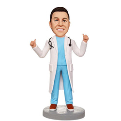 Custom-Doctor-With-Thumbs-Up-Bobbleheads-With-Engraved-Text-Mydedor Bobblehead and Custom gifts Shop
