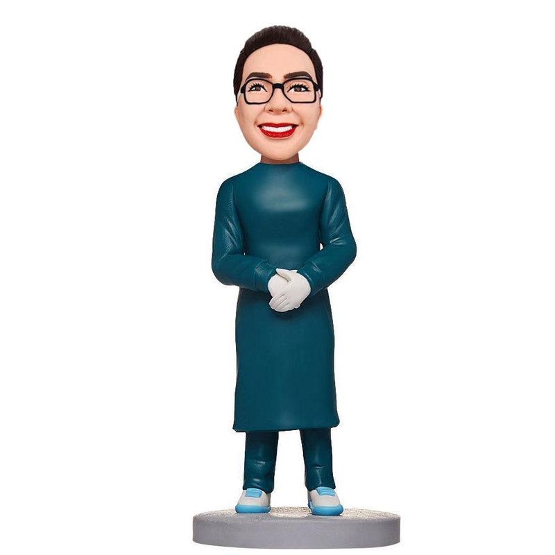 Custom-Female-Doctor-In-Operating-Room-Bobbleheads-With-Engraved-Text-Mydedor Bobblehead and Custom gifts Shop