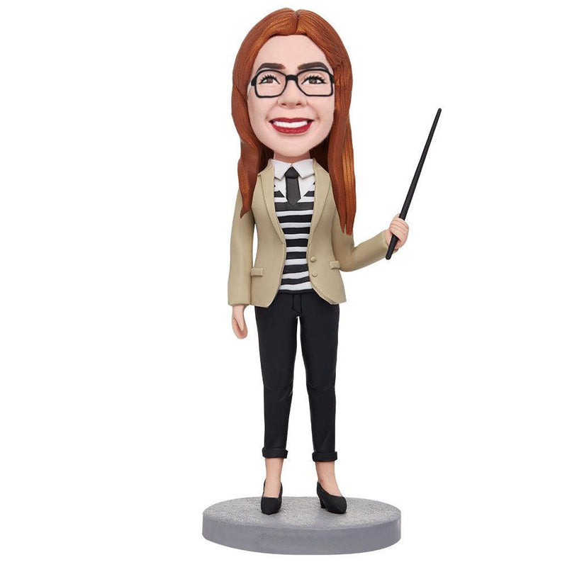 Custom-Female-Teacher-Bobbleheads-With-Engraved-Text-Mydedor Bobblehead and Custom gifts Shop
