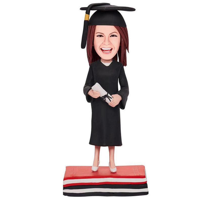 Custom Graduation Girl Bobbleheads With Engraved Text - Mydedor Bobblehead and Custom gifts Shop