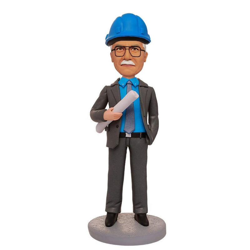 Engineer-Holding-Blueprints-Custom-Bobblehead-With-Engraved-Text