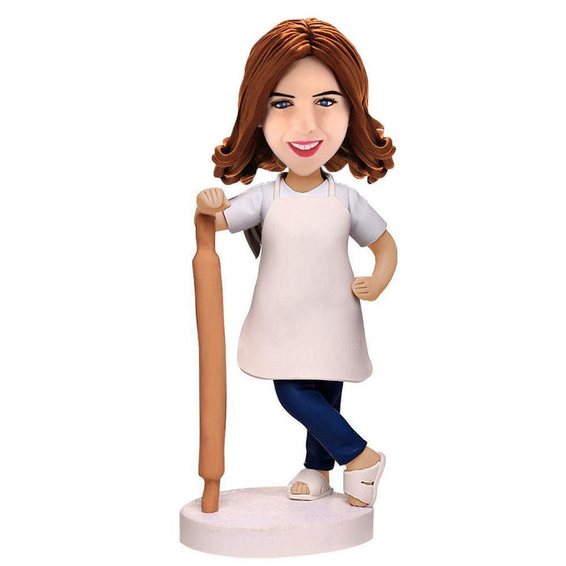 Female-Pastry-Chef-Custom-Bobblehead-With-Engraved-Text