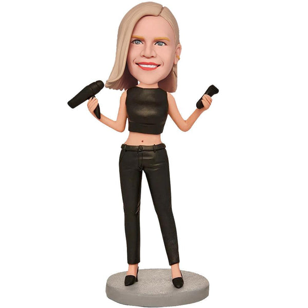 Female Hairdresser Custom Bobblehead With Engraved - Mydedor Bobblehead and Custom gifts Shop