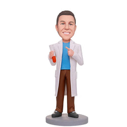 Laboratory-Scientist-And-His-Medicament-Custom-Bobbleheads-With-Engraved-Text