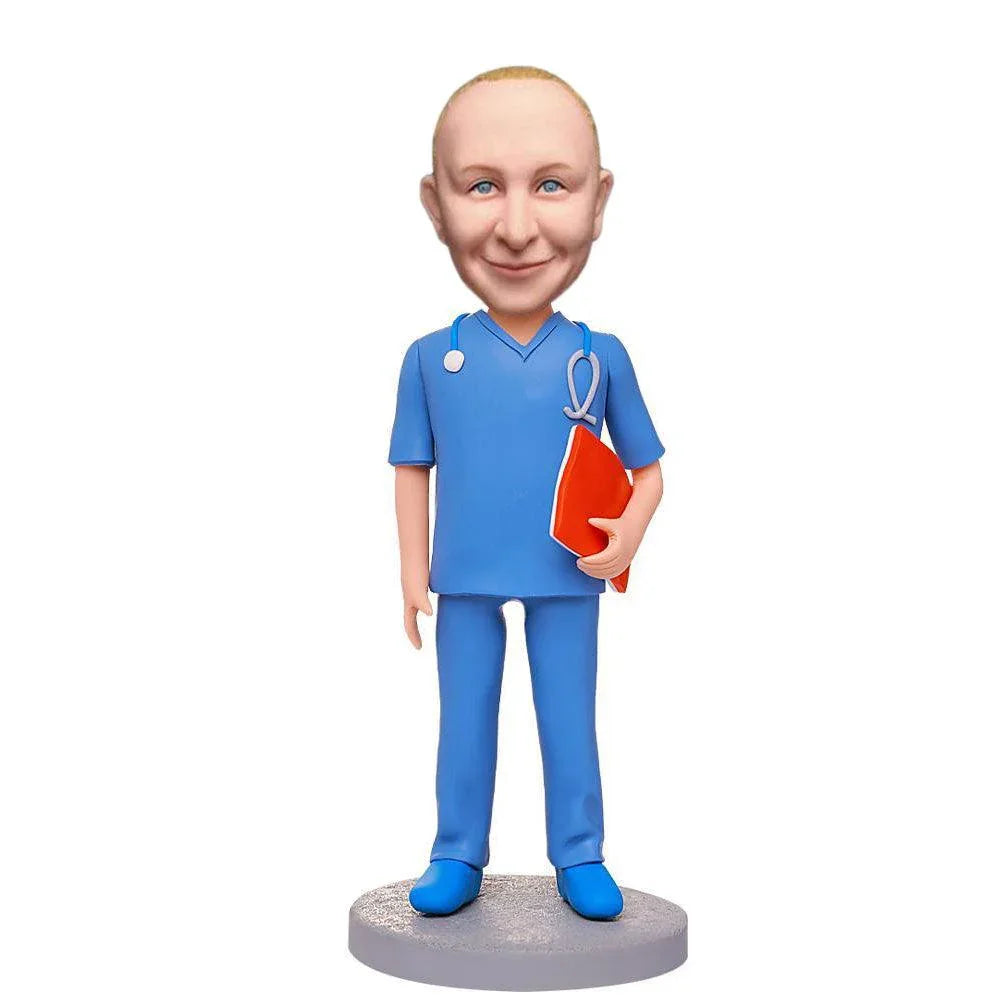    Male-Doctor-And-His-Notebook-Custom-Bobbleheads-With-Engraved-Text