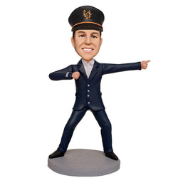 Male-Traffic-Police-Directing-Traffic-Custom-Bobbleheads-With-Engraved-Text