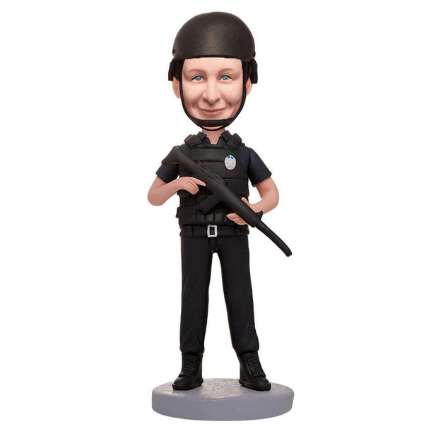 Police-Holding-HK416-Custom-Bobbleheads-With-Engraved-Text
