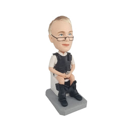 Custom Police Bobblehead with Engraved Text