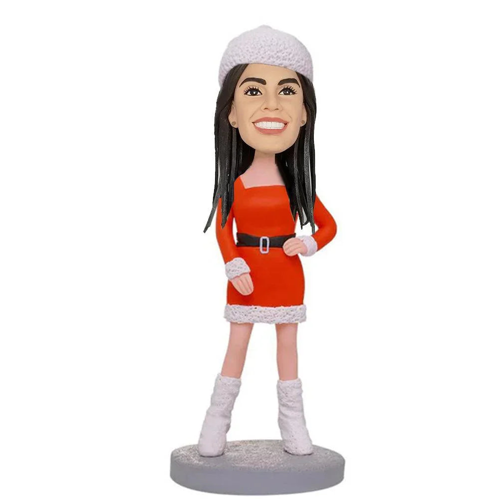 Sexy Christmas Girl Custom Bobblehead With Engraved - Mydedor Bobblehead and Custom gifts Shop