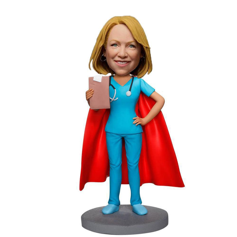 Super-Female-Doctor-Custom-Bobblehead-With-Engraved-Text