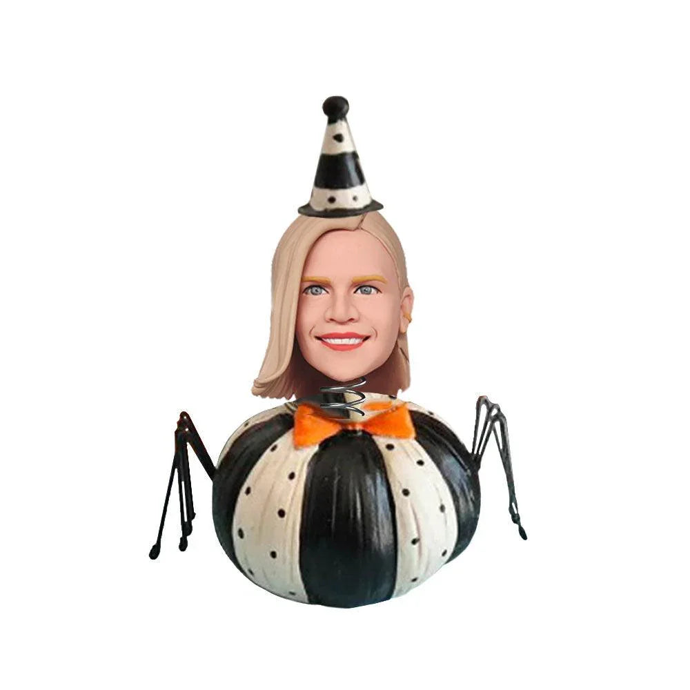 Halloween Spider Pumpkin Body Custom Bobblehead - Mydedor Bobblehead and Custom gifts Shop