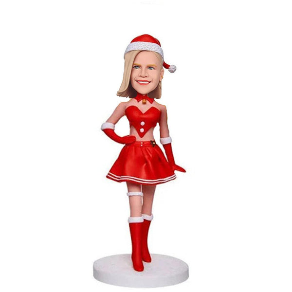 Sexy Christmas Girl Custom Bobblehead With Engraved - Mydedor Bobblehead and Custom gifts Shop